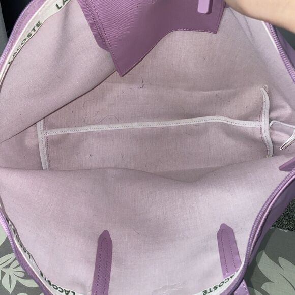 Lacoste Women's Large L.12.12 Concept Tote Lavendar Lilac Purple - Picture 9 of 9